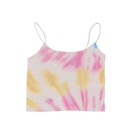 Colorful Tie-Dye Women's Crop Tank Top - Picture 1 of 5